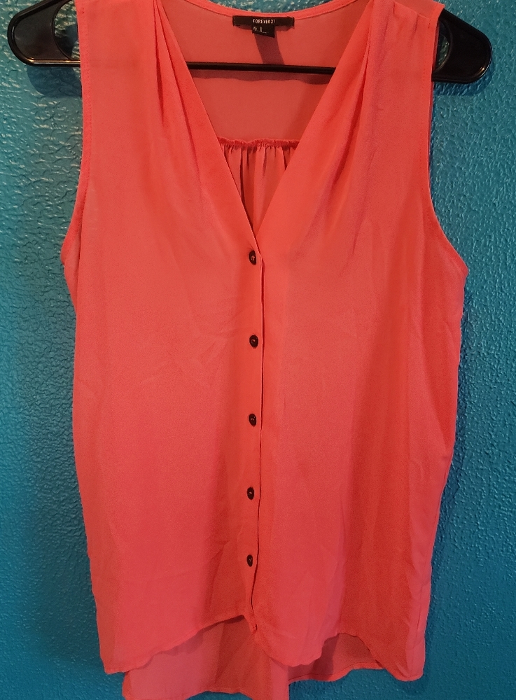 Forever 21 Sheer Orange Tank